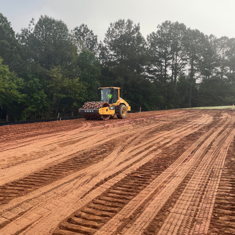 Properly installed erosion control measures by Bray Siteworks to ensure complete regulatory compliance for a new site development in Clarke County.