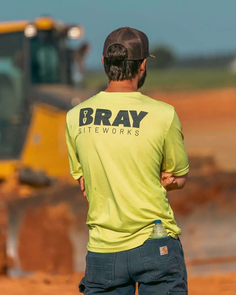 Bray Siteworks team member on a sitework job site in Bogart, Georgia