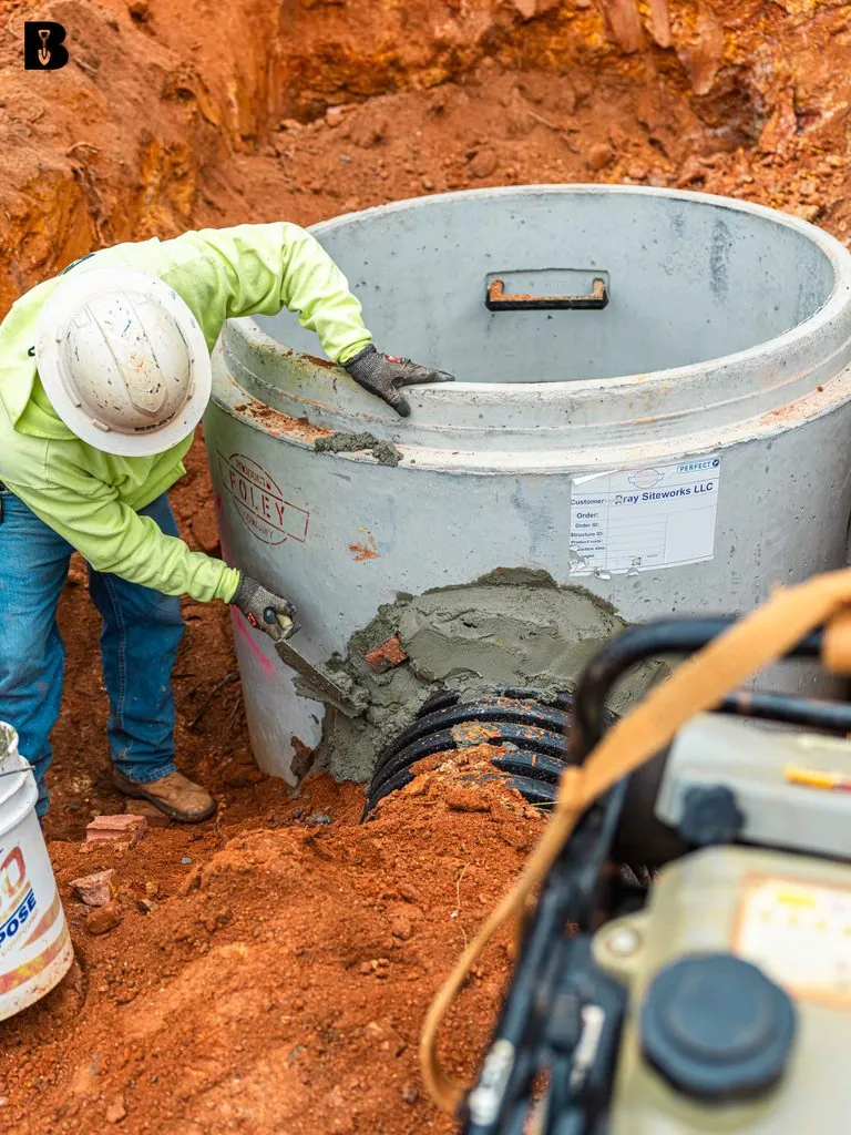 Underground utility and storm sewer pipe installation in Northeast Georgia